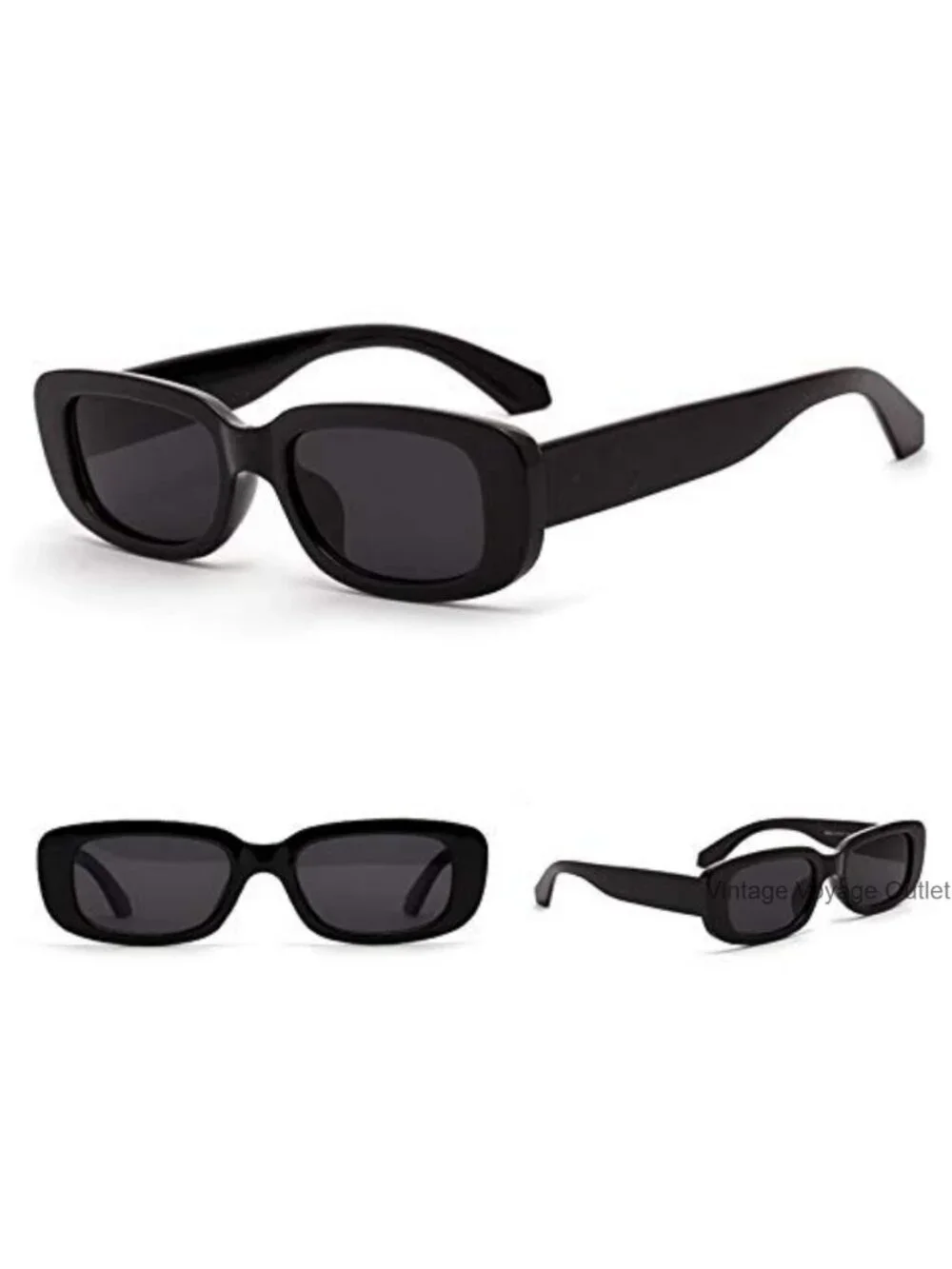 Rectangular Sunglasses UV400 Protection Retro Square Frame Eyewear